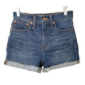 Madewell High-Rise Denim Shorts in Danny Wash Womens Size 24 Distressed Cuffed